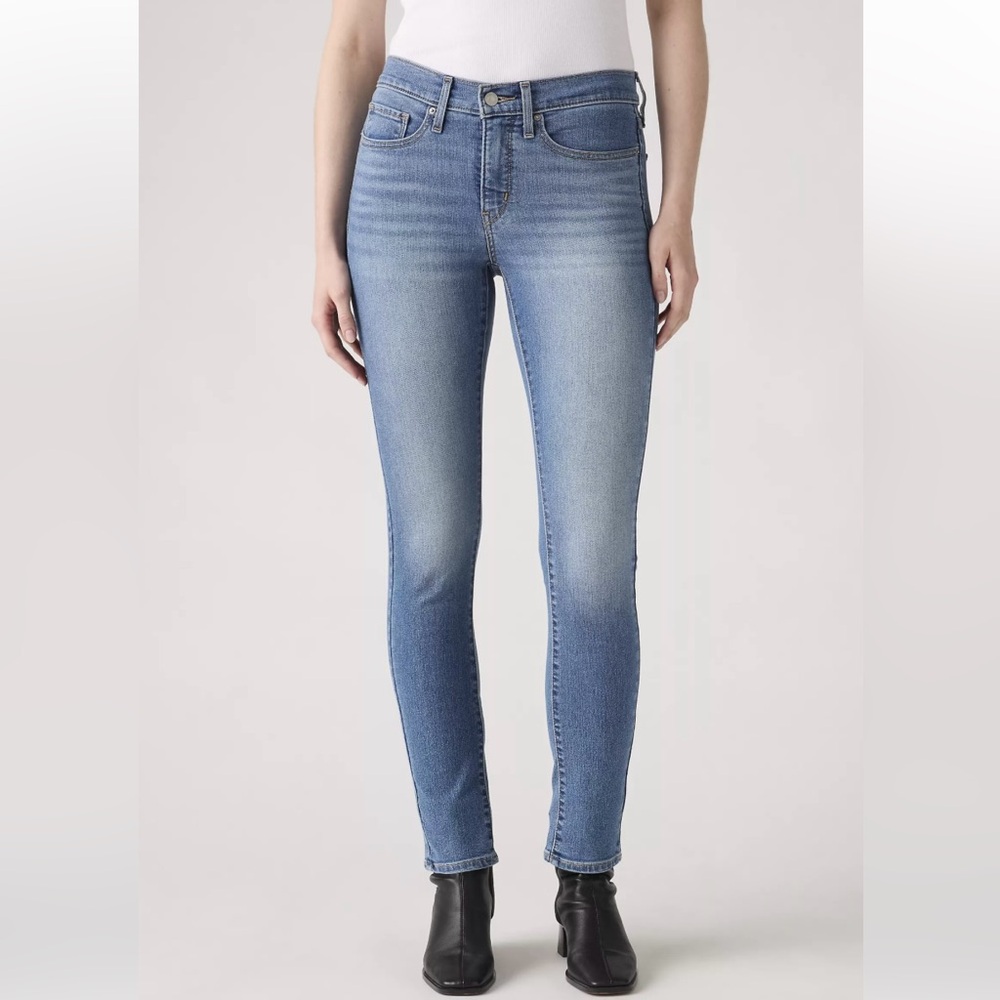 Levi’s Shaping Skinny Cotton Mid Rise Blue Denim Jeans Size 28 - Picture 2 of 15
